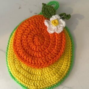 Handmade Crocheted Citrus Fruit Dish Cloth Set – Eco-Friendly & Cute